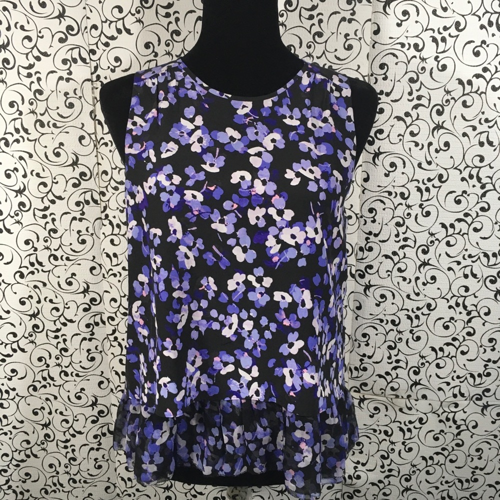 Kate Spade Hydrangea Floral Peplum Blouse